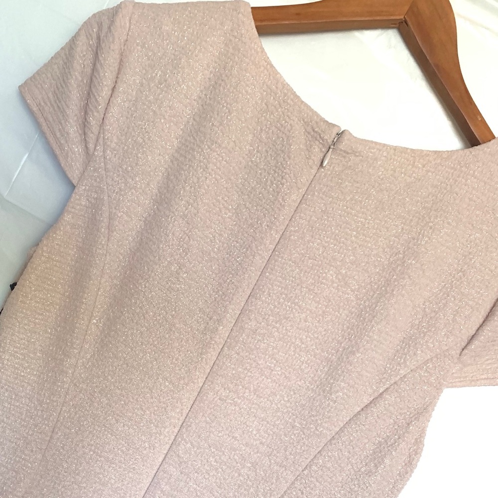 Adrianna Papell Blush Metallic Knit Formal Dress - Picture 6 of 10